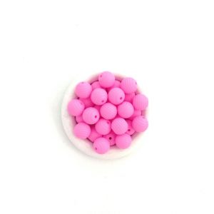 силиконовые бусины рефленные 15 мм цвет розовый