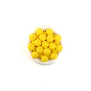 силиконовые бусины рефленные 15 мм цвет желтый