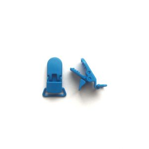 пластиковая клипса с расширенным креплением 43*20*9 мм голубая