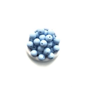 силиконовые бусины рефленные 15 мм цвет нежно голубой