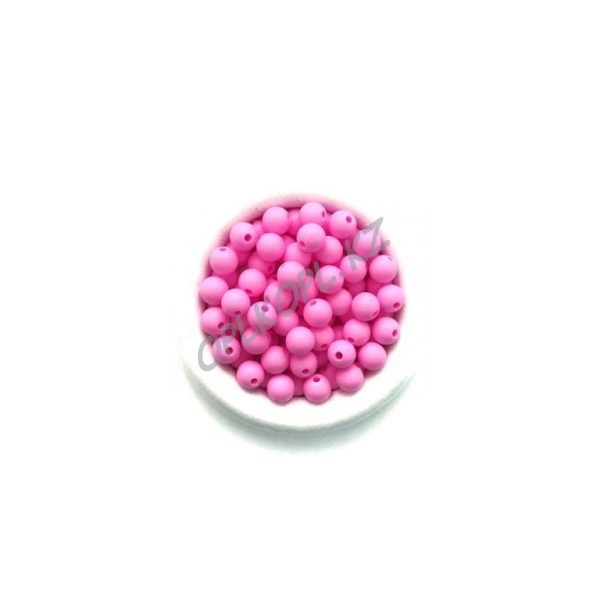силиконовые бусины 9 мм розовые
