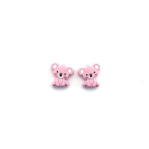 силиконовые фигурки-коалы 28*27*8 мм цвет бледно розовый