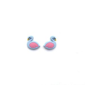 силиконовые фигурки-фламинго 30*29*8 мм цвет нежно голубой