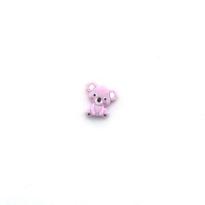 силиконовые фигурки-коалы 28*27*8 мм цвет лилово розовый
