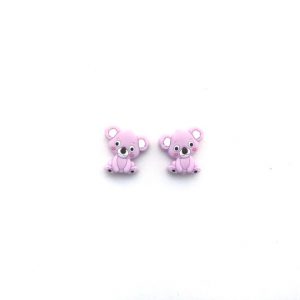 силиконовые фигурки-коалы 28*27*8 мм цвет лилово розовый