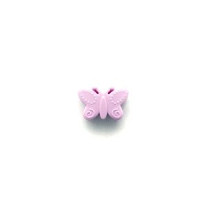 бусина-бабочка силиконовая 30*22*11 мм цвет лилово розовый