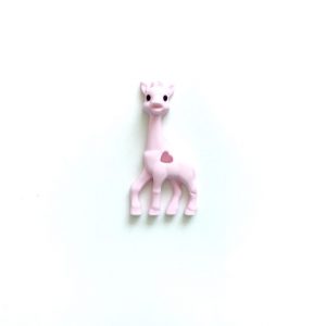 силиконовый прорезыватель жираф 100*55*13 мм бледно розовые