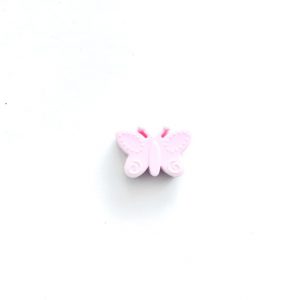 бусина-бабочка силиконовая 30*22*11 мм цвет бледно розовый