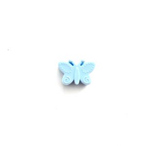 бусина-бабочка силиконовая 30*22*11 мм цвет пастельно голубой