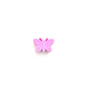 бусина-бабочка силиконовая 30*22*11 мм цвет розовый