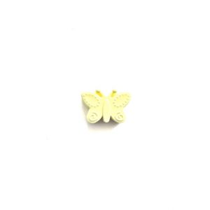 бусина-бабочка силиконовая 30*22*11 мм цвет кремовый желтый