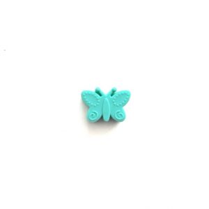 бусина-бабочка силиконовая 30*22*11 мм цвет тиффани