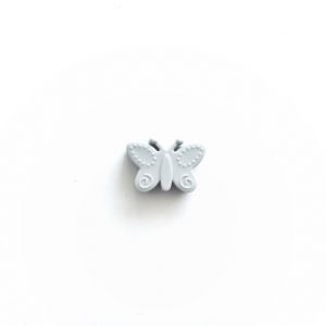 бусина-бабочка силиконовая 30*22*11 мм цвет светло серый