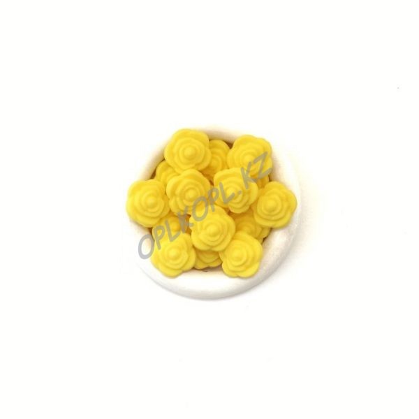 силиконовая бусина мини-цветок 21*21*19 мм желтая