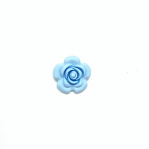 силиконовая бусина цветок пастельный голубой 40*40 мм
