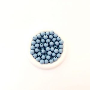 силиконовые бусины 9 мм пудровый синий