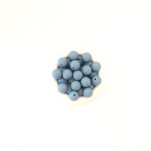 ликоновые бусины 15 мм пудровый синий