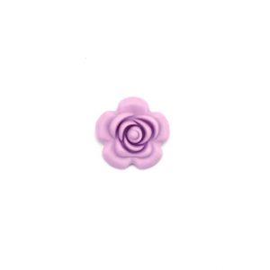 силиконовая бусина цветок лиловый розовый 40*40 мм