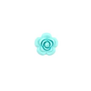 силиконовая бусина цветок неоновый голубой 40*40 мм