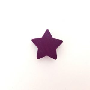 деревянная бусина звезда 22*10 мм фиолетовая