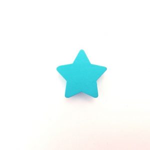 деревянная бусина звезда 22*10 мм цвет светлая бирюза