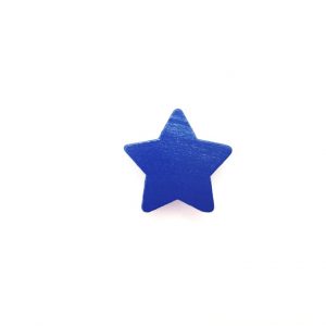 деревянная бусина звезда 22*10 мм синяя