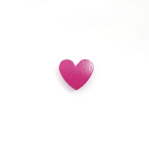 деревянное мини сердце 21*18*8 мм фуксия