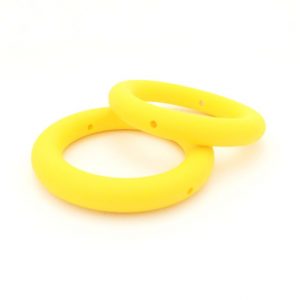 силиконовое кольцо 65 мм со сквозным отверстием желтое
