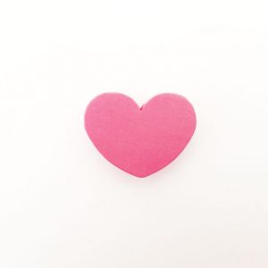 деревянное сердце 30*25*10 мм цвет пинк