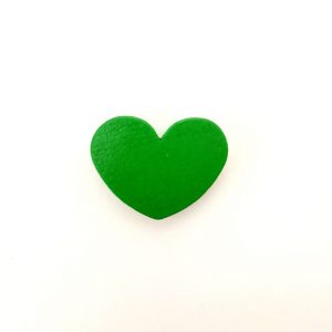 деревянное сердце 30*25*10 мм зеленое