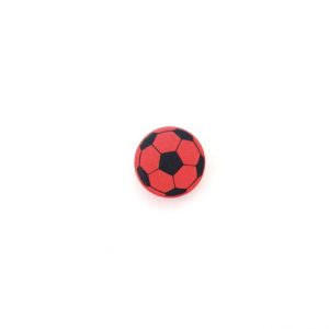бусина футбольный мяч 20 мм красная