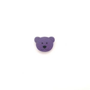 деревянная бусина медведь 20*15 мм фиолетовая