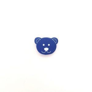 деревянная бусина медведь 20*15 мм синяя