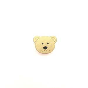 деревянная бусина медведь 20*15 мм золото