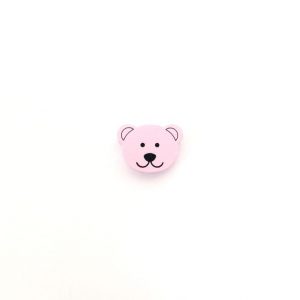 деревянная бусина медведь 20*15 мм нежно розовая