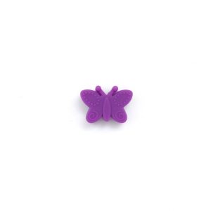 бусина-бабочка силиконовая 30*22*11 мм цвет темно фиолетовый
