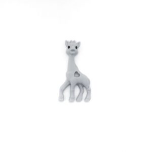 силиконовый прорезыватель жираф 100*55*13 мм светло серый