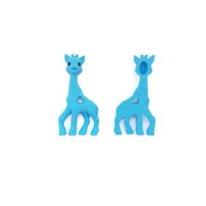 силиконовый прорезыватель жираф 100*55*13 мм голубой
