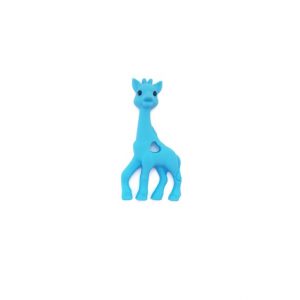силиконовый прорезыватель жираф 100*55*13 мм голубой