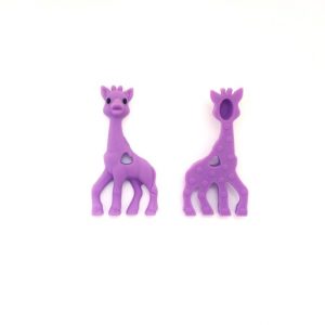 силиконовый прорезыватель жираф 100*55*13 мм фиолетовый