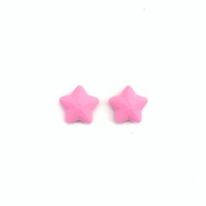 фактурная силиконовая звезда 45 мм цвет розовый