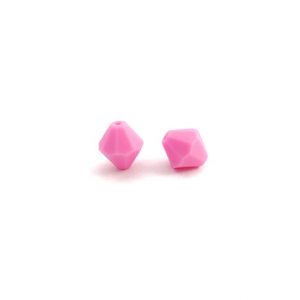силиконовые бусины бриллиант 13*13*14 мм цвет розовый