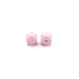 силиконовый многогранник 14 мм бледно розовый