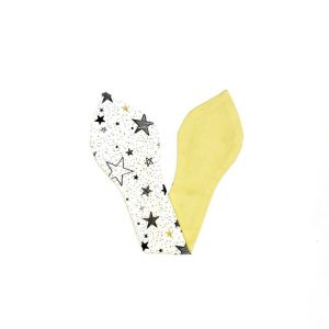 тканевые ушки с шуршалкой фигурные 33*6,5 см цвет желтый со звездами