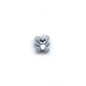 силиконовый медвежонок-бусина 30*25*10 мм цвет светло серый