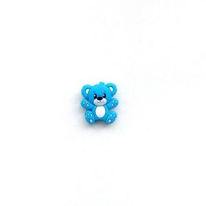 силиконовый медвежонок-бусина 30*25*10 мм цвет голубой
