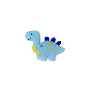 силиконовый прорезыватель динозавр 115*75*10 мм цвет голубой
